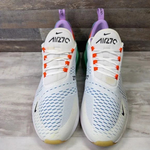 Nike Air Max 270 Mens Size 12.5 White Multi-Color Running Shoes DX2347-100 - Picture 4 of 11